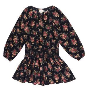 designer floral mini dress Sequin Short Homecoming Party Color:Hibiscus Soraya Floral Long sleeves with elastic handmade barefoot shoes Me and Mr. Jones